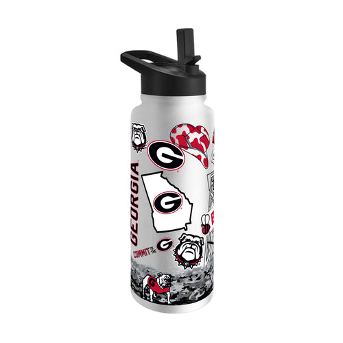 Georgia 34oz Native Quencher Bottle by Logo Brands, large drinkware with a colorful team logo design.