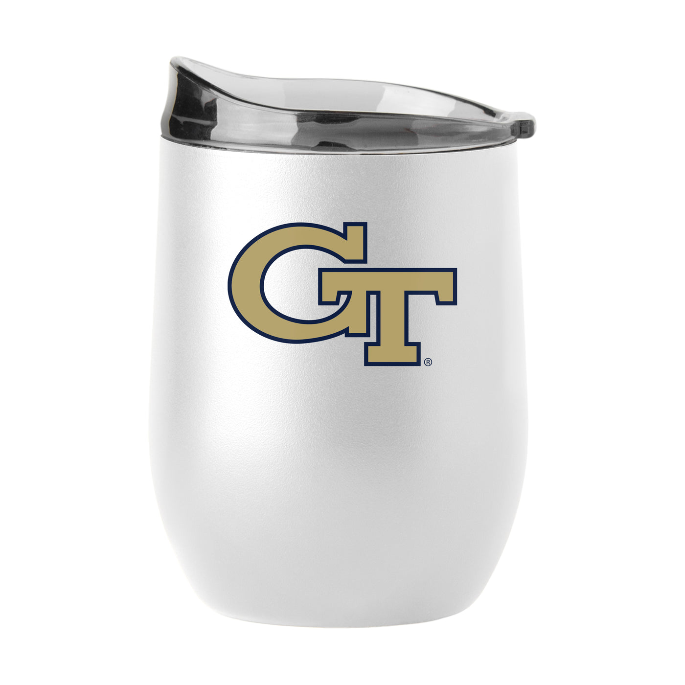 GA Tech 16oz Swagger White Powder Coat Curved Beverage