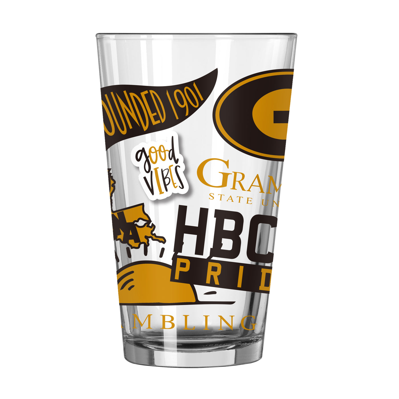 Grambling State 16oz Native Pint Glass