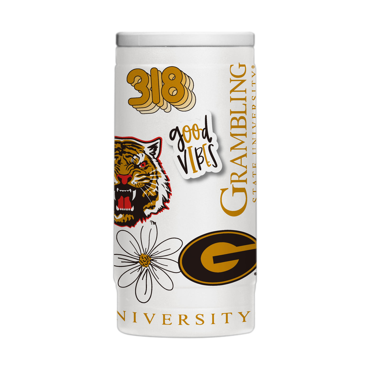 Grambling 12oz Native Powdercoat SlimCan Coolie