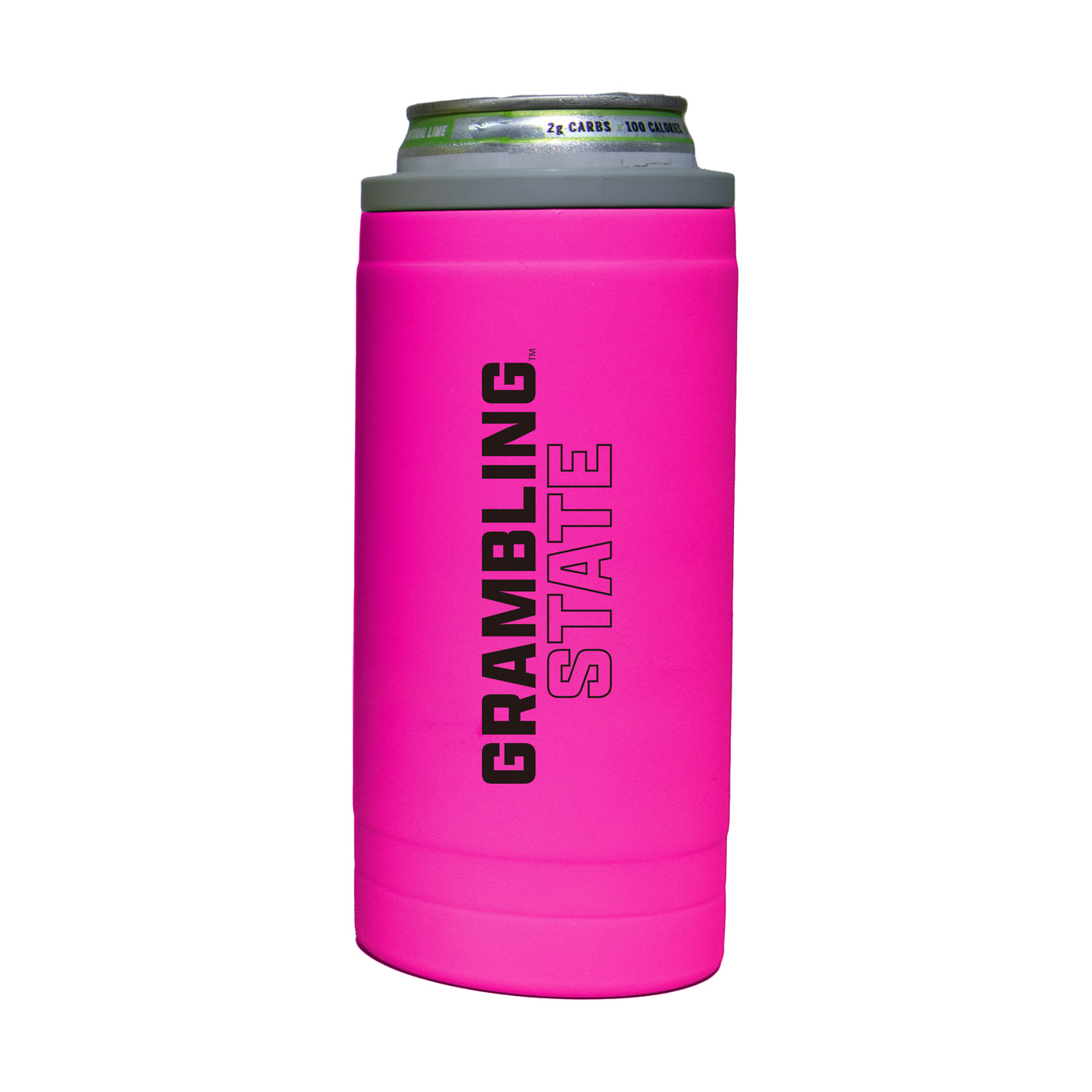 Grambling State 12oz Electric Stacked Soft Touch Slim Coolie - Logo Brands
