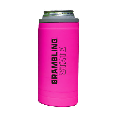 Grambling State 12oz Electric Stacked Soft Touch Slim Coolie - Logo Brands