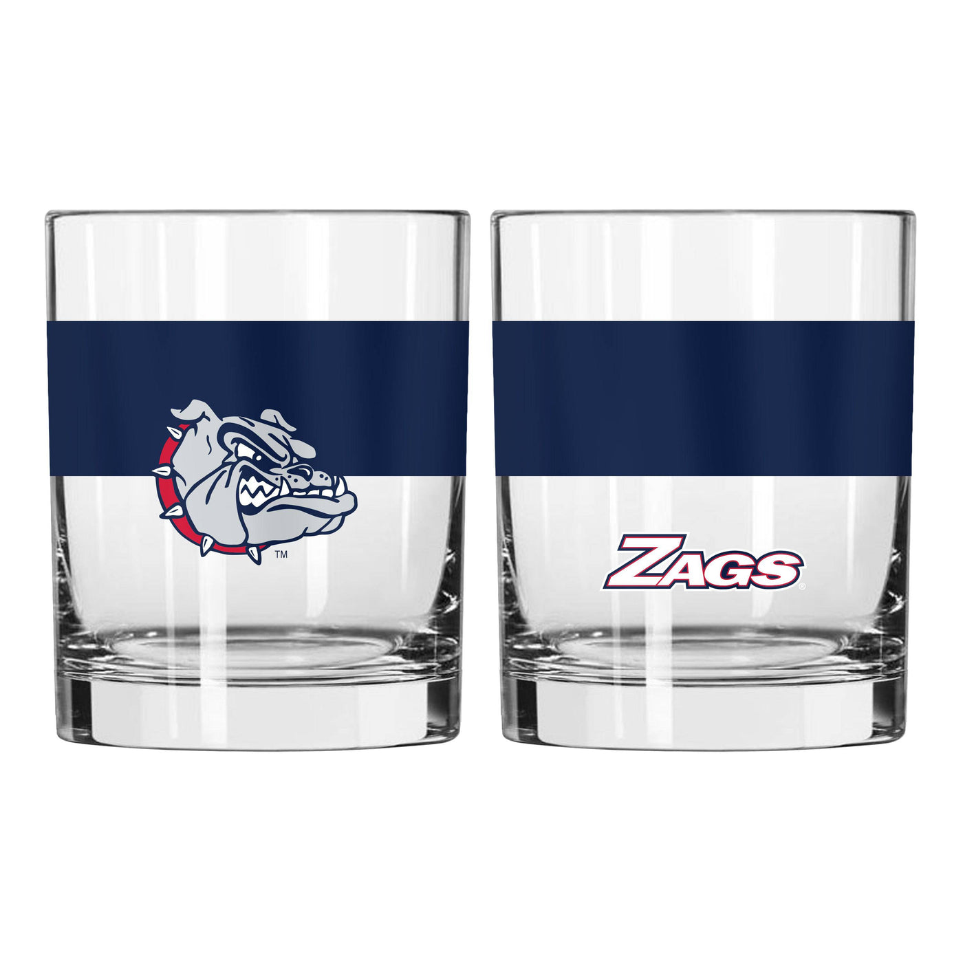 Gonzaga 14oz Colorblock Rocks Glass