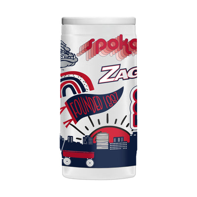 Gonzaga 12oz Native Powder Coat Slim Can Coolie - Logo Brands