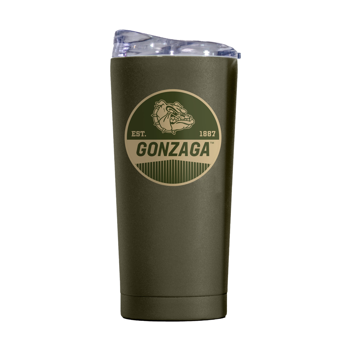 Gonzaga 20oz Olive Badge Powder Coat Tumbler