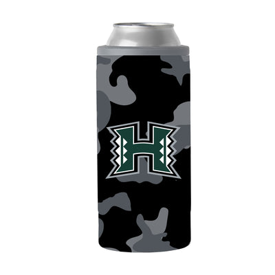Hawaii Black Camo 12oz Slim Can Coolie - Logo Brands