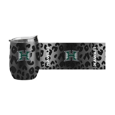 Hawaii Leopard 16oz Black Powdercoat Curved Beverage
