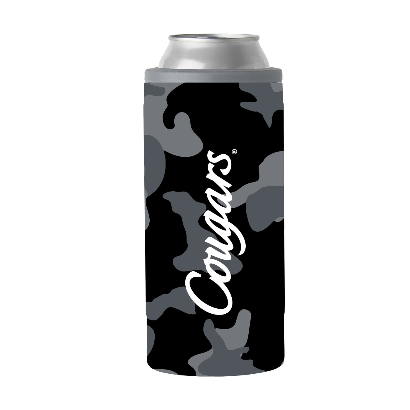 Houston Black Camo 12oz Slim Can Coolie