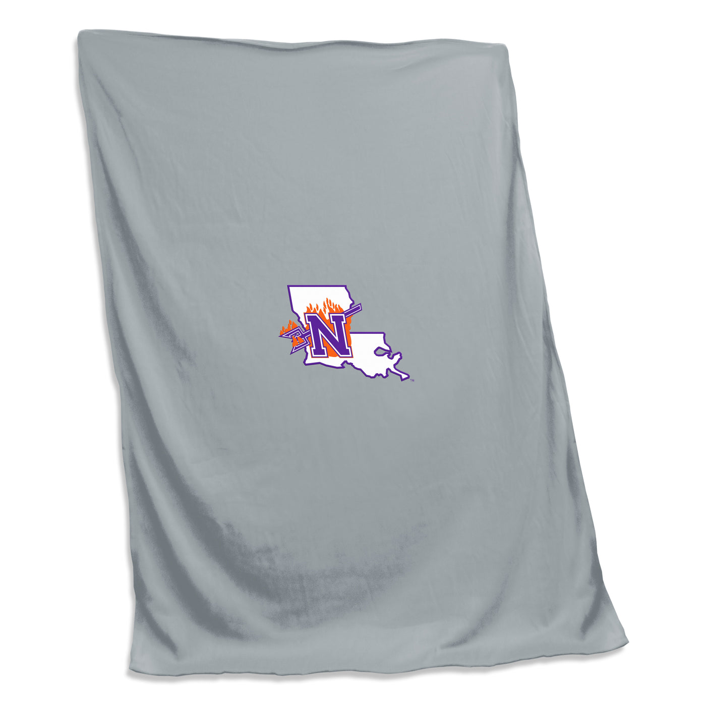 Northwestern State Gray Screened Sweatshirt Blanket
