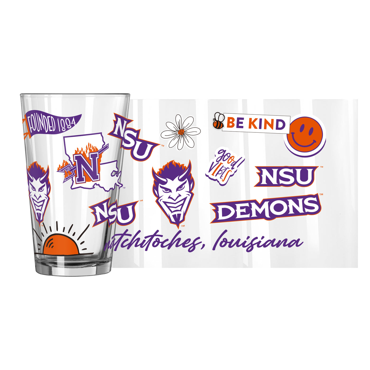 Northwestern State 16oz Native Pint Glass