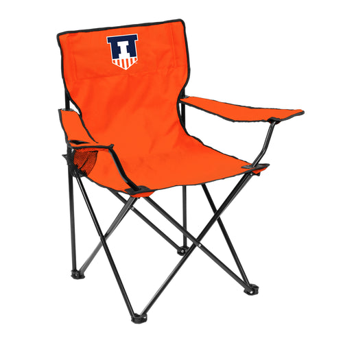 Illinois Quad Chair by Logo Brands, portable fabric furniture with four seats and built-in cup holders, ideal for outdoor events.