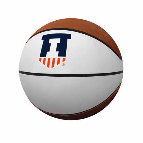 Illinois Brown composite full-size autograph basketball by Logo Brands with signature visible on the surface.