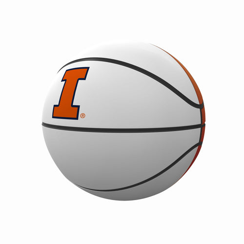 Illinois Mini Size Autograph Basketball by Logo Brands, recreation basketball with signature spaces, perfect for collecting and display.