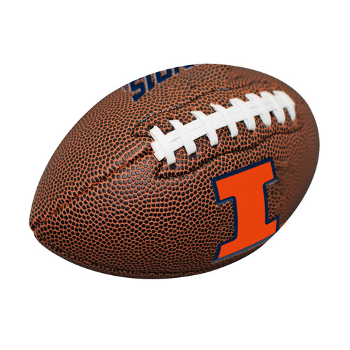 Mini Illinois Logo Brands composite football for recreation, featuring team colors and logo, perfect for casual play or display.