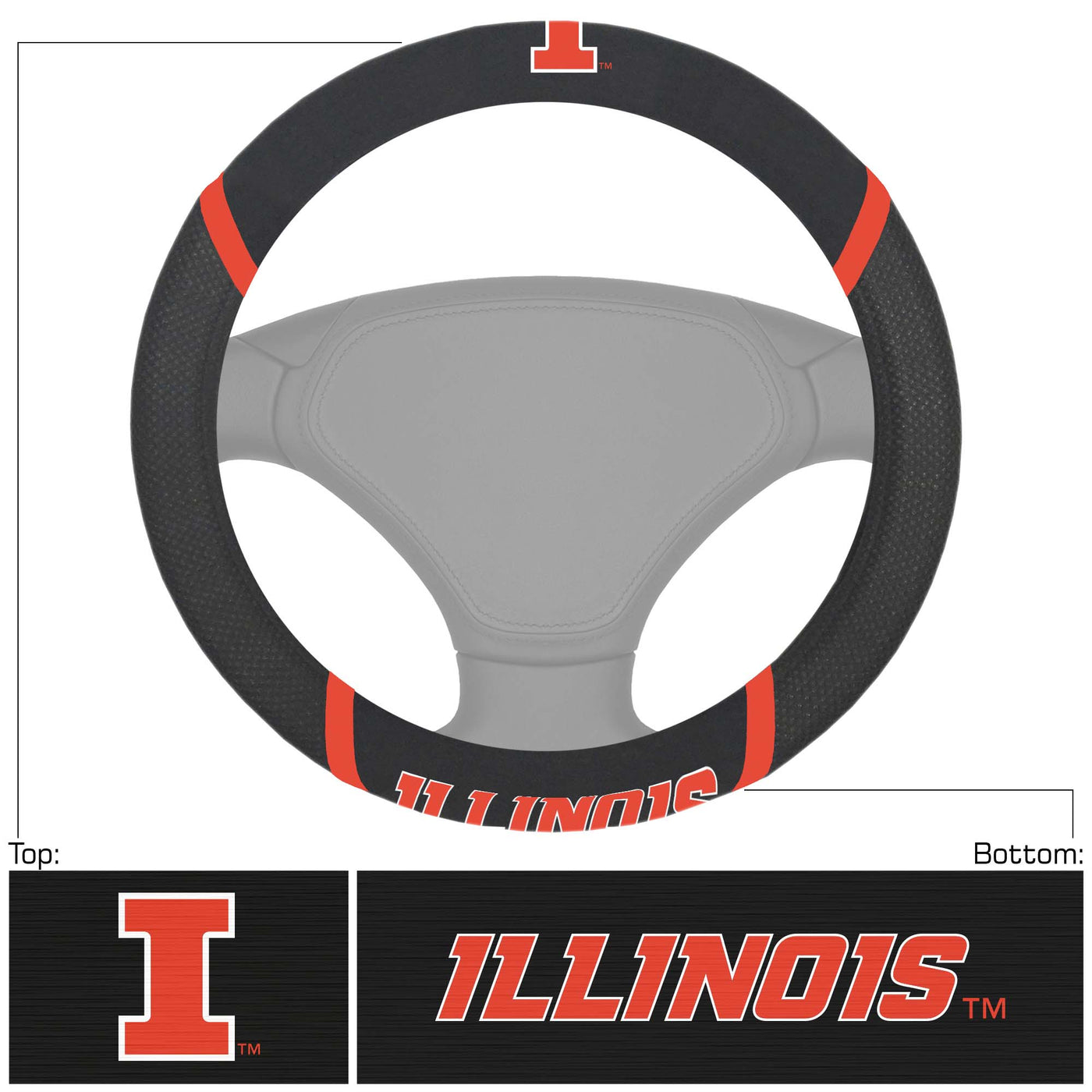 University of Illinois Steering Wheel Cover