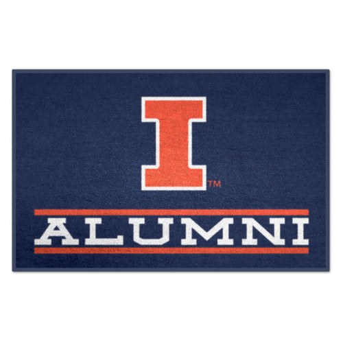 University of Illinois alumni starter mat by Logo Brands, featuring school logo and colors, ideal for home or office decor.