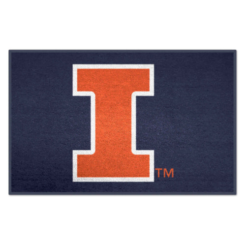 University of Illinois Logo Brands starter mat featuring Illinois team logo and vibrant team colors.