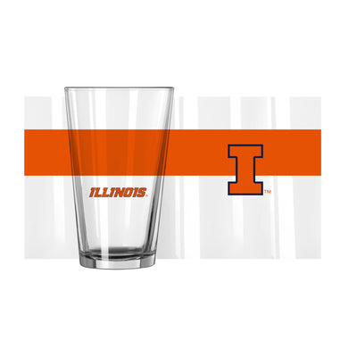 Illinois 16oz Colorblock Pint Glass