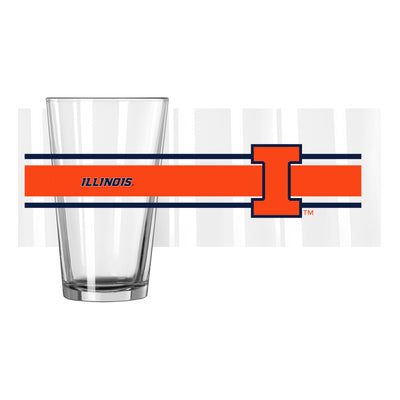Illinois 16oz Stripe Pint Glass