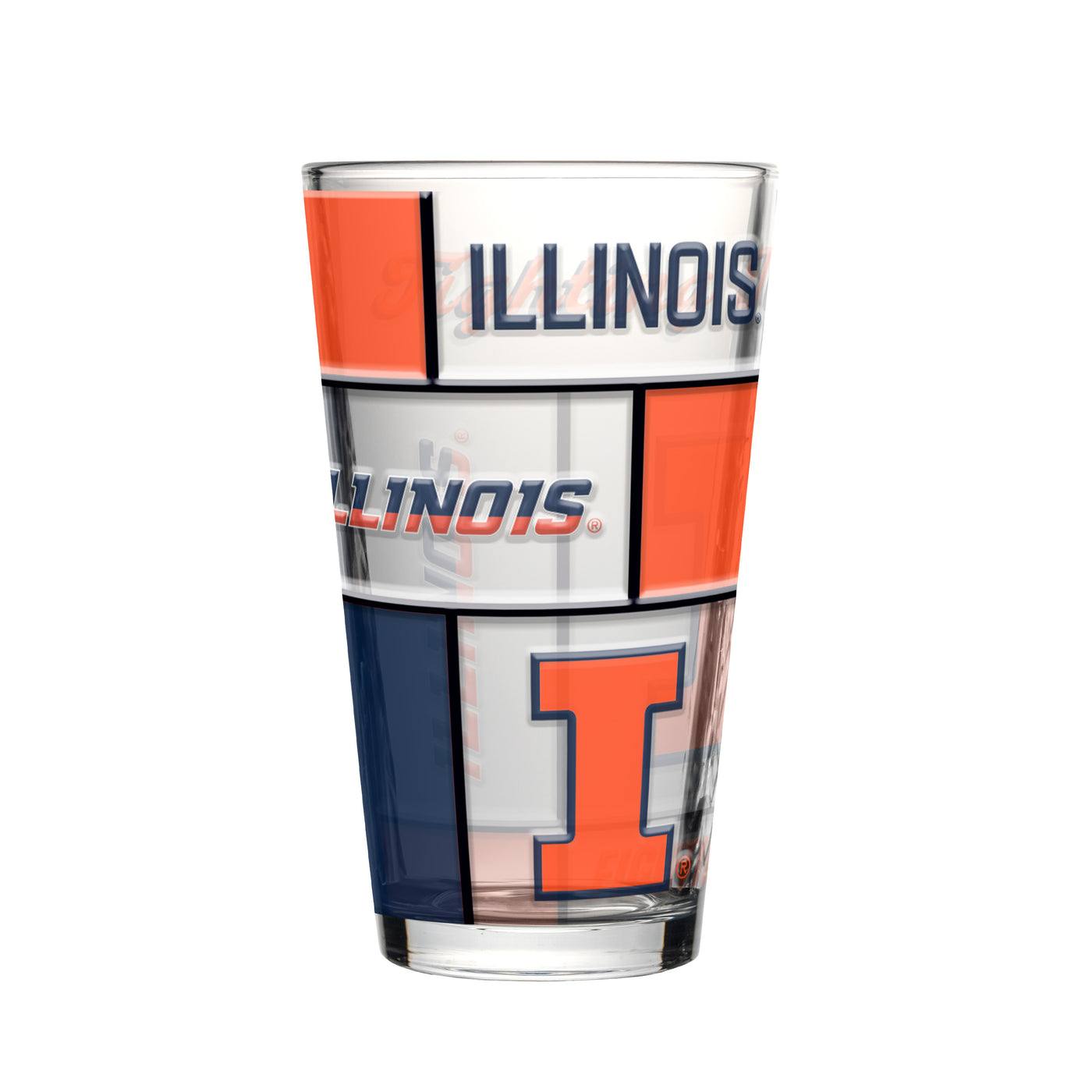 Illinois 16oz Quilted Stained Pint Glass