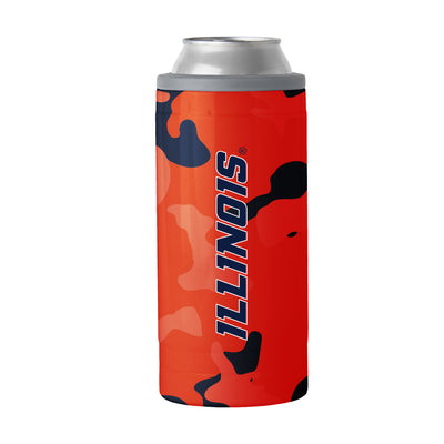 Illinois Camo Swagger 12oz Slim Can Coolie
