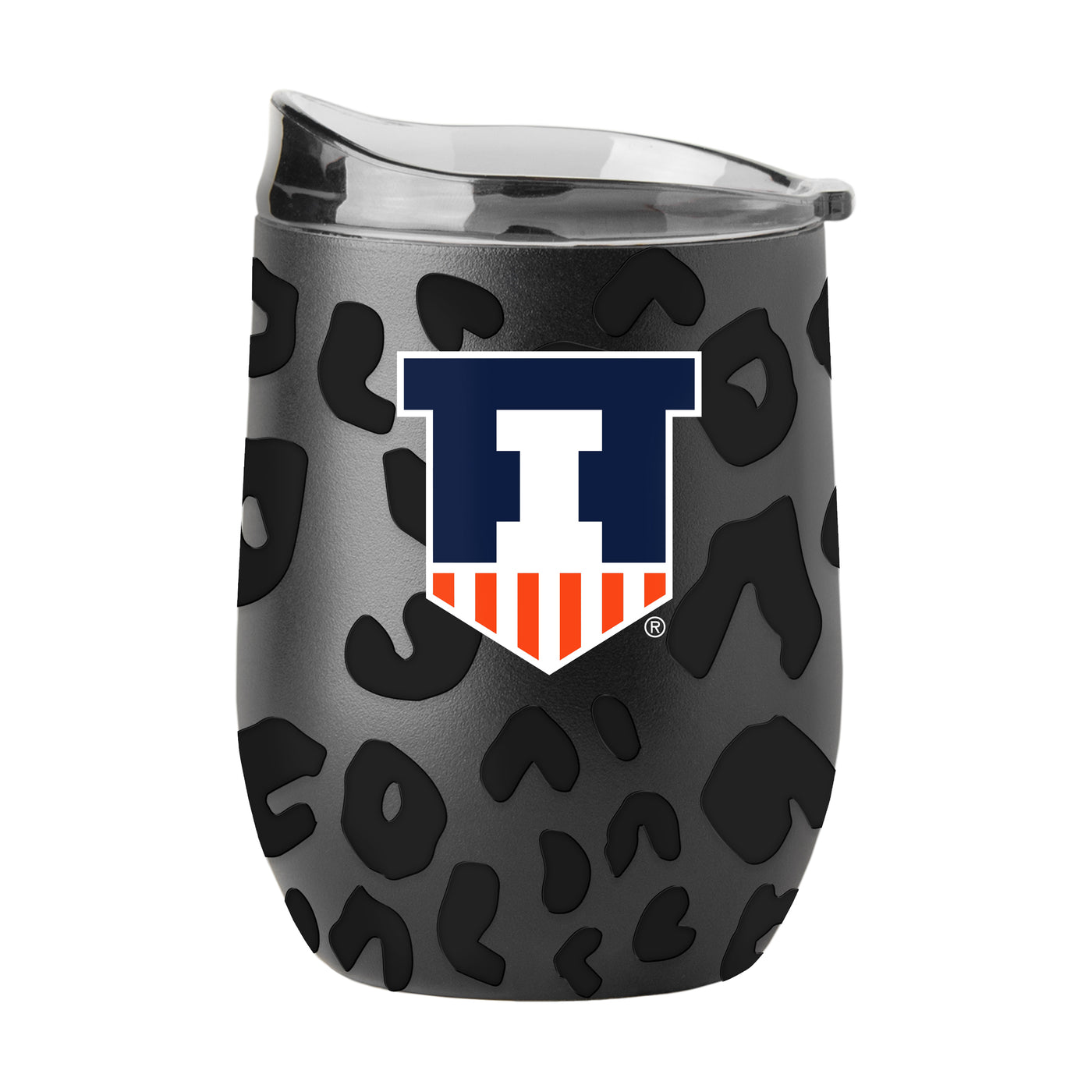 Illinois Leopard 16oz Black Powdercoat Curved Beverage
