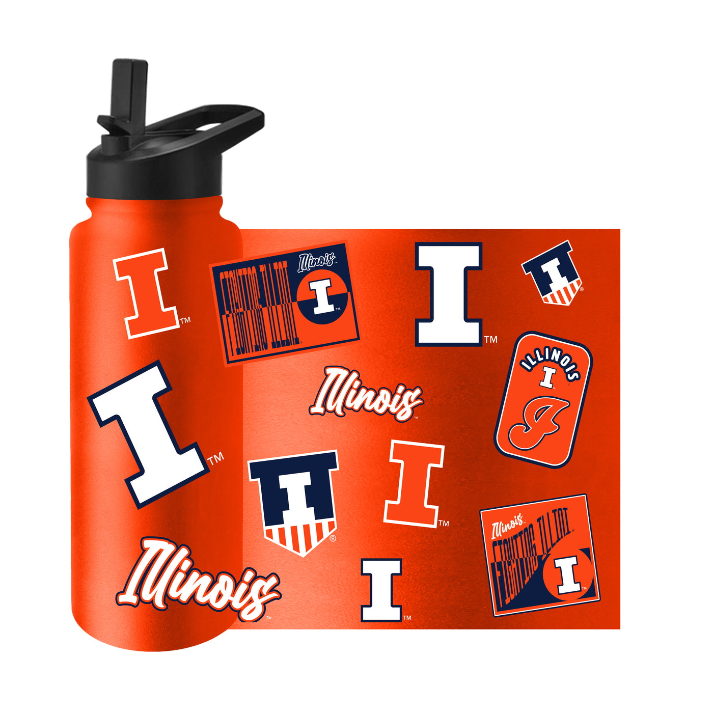 Illinois 34oz Dreamweave Quencher Bottle