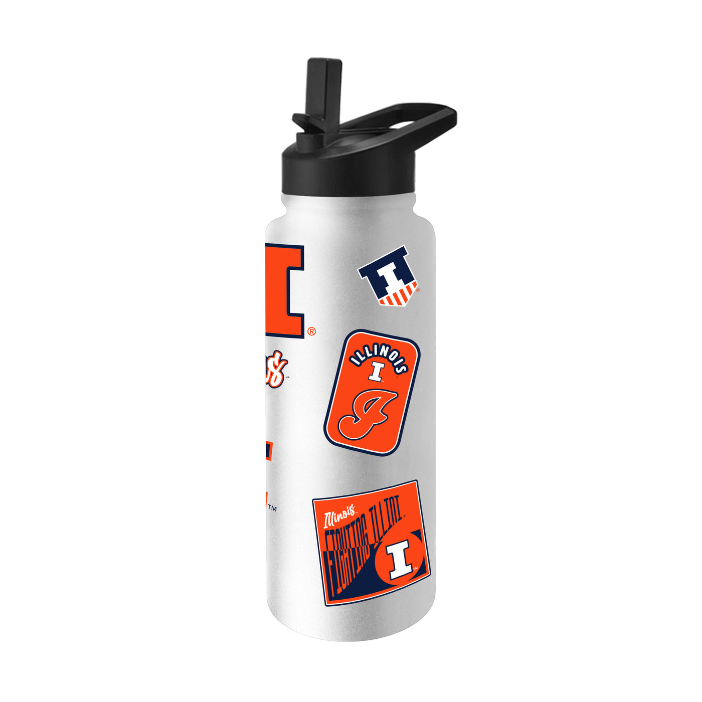Illinois 34oz White Dreamweave Quencher Bottle