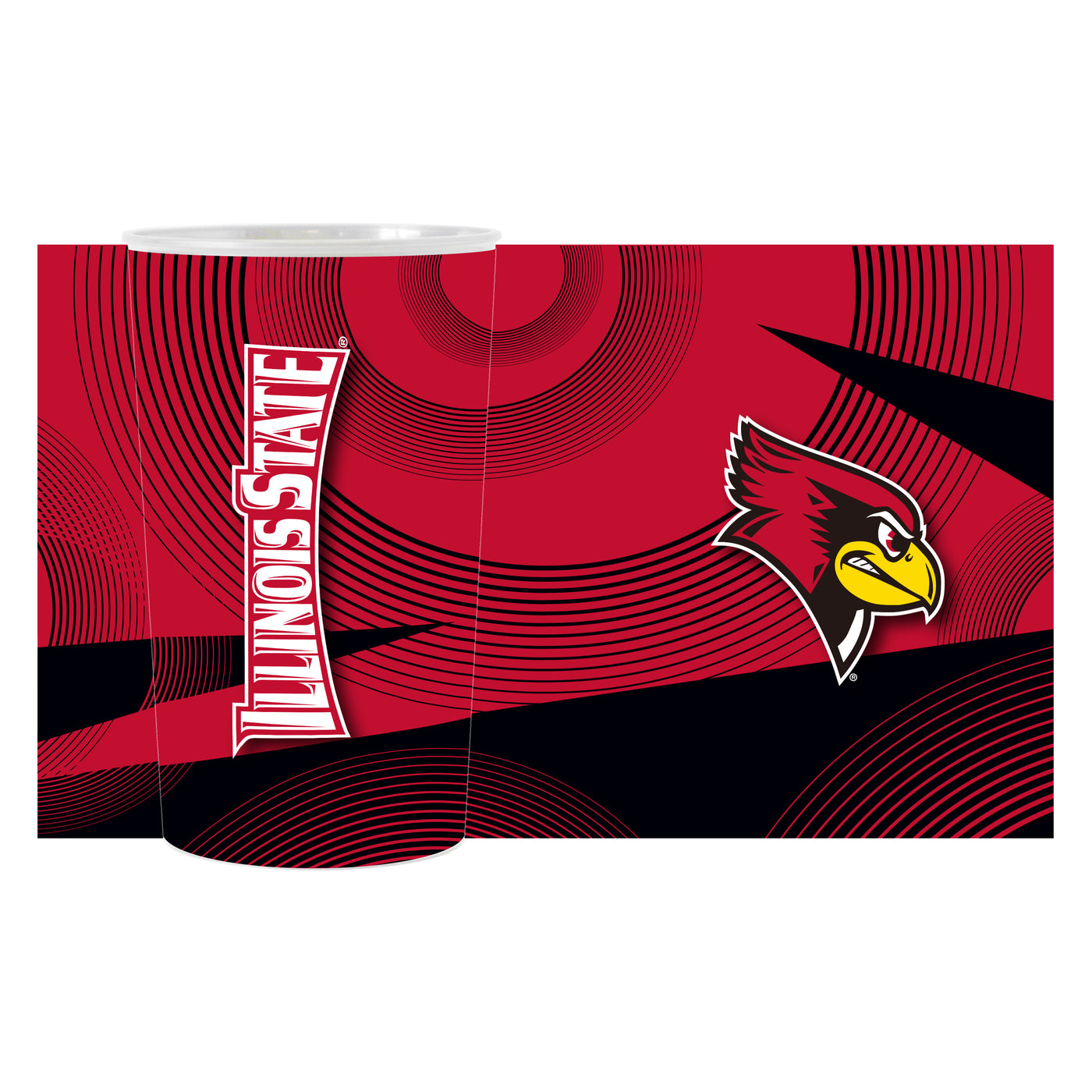 IL State Geo Pattern 4-Pack Hardwall Cup