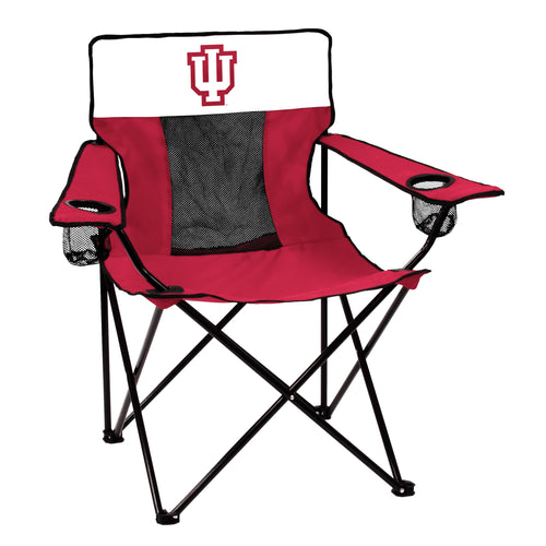 Indiana Elite Chair by Logo Brands, a stylish black furniture chair with ergonomic design and cushioned seat.
