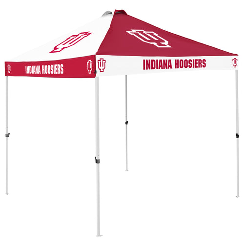 Indiana Checkerboard Canopy shelter by Logo Brands, featuring a vibrant black and white checkerboard design for outdoor shade.