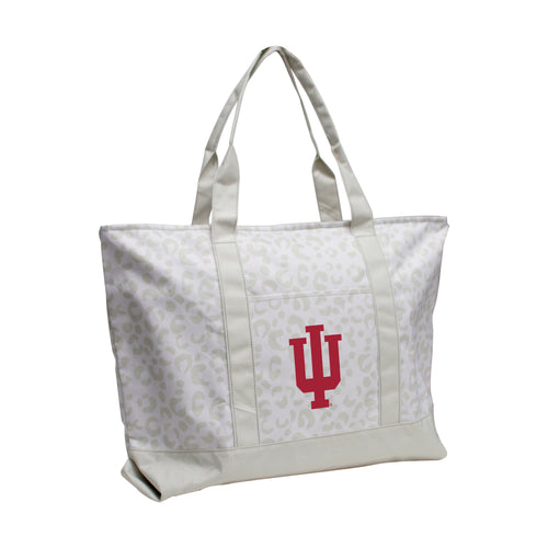 Leopard pattern tote bag by Logo Brands featuring spacious interior and durable handles, perfect for everyday use.