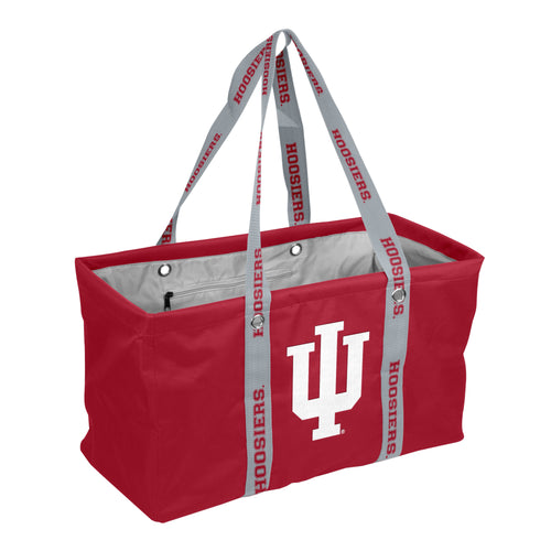 Indiana Picnic Caddy bag with carrying strap by Logo Brands, featuring multiple compartments for outdoor picnic essentials.