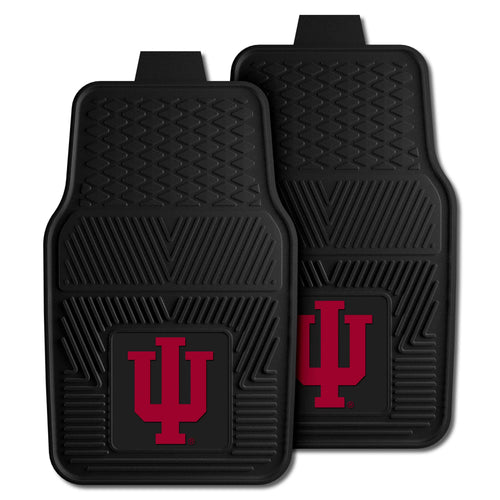 Indiana University vinyl car mat set by Logo Brands, featuring two auto mats with IU logo and university colors.