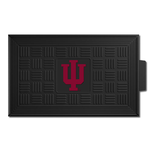 Indiana University medallion door mat with university logo, durable rubber surface, perfect for indoor or outdoor use.