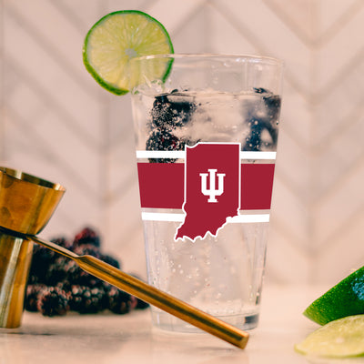 Indiana 16oz Stripe Pint Glass - Logo Brands