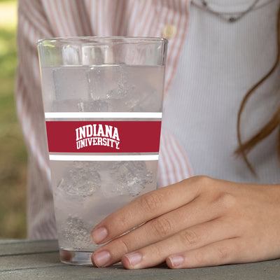 Indiana 16oz Stripe Pint Glass - Logo Brands