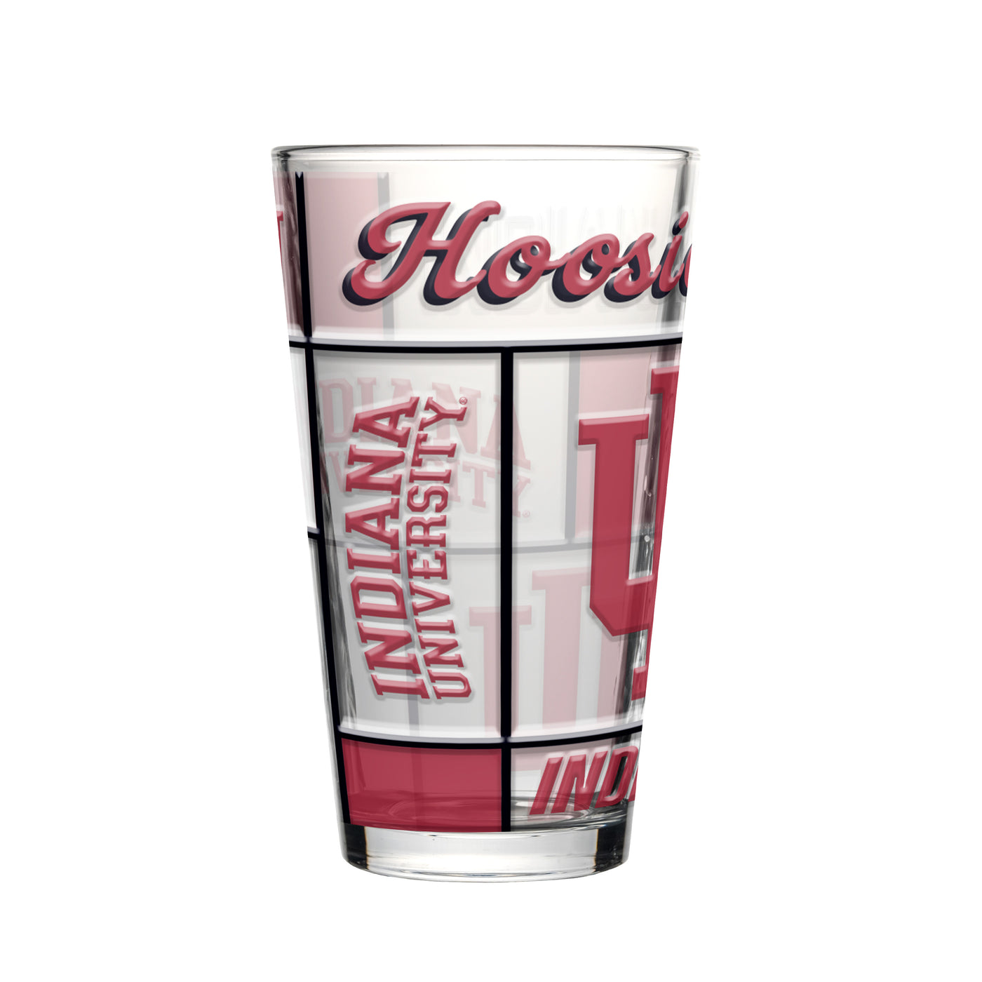 Indiana 16oz Quilted Stained Pint Glass