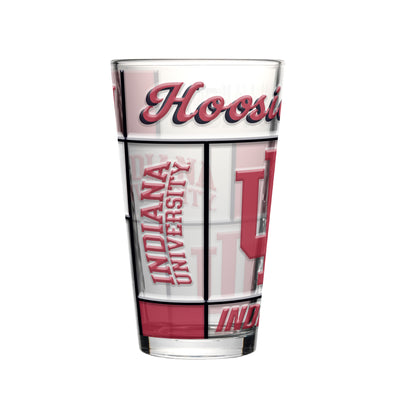 Indiana 16oz Quilted Stained Pint Glass