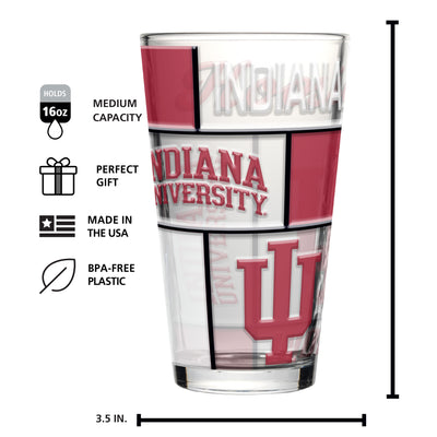 Indiana 16oz Quilted Stained Pint Glass