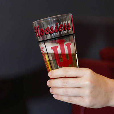 Indiana 16oz Quilted Stained Pint Glass