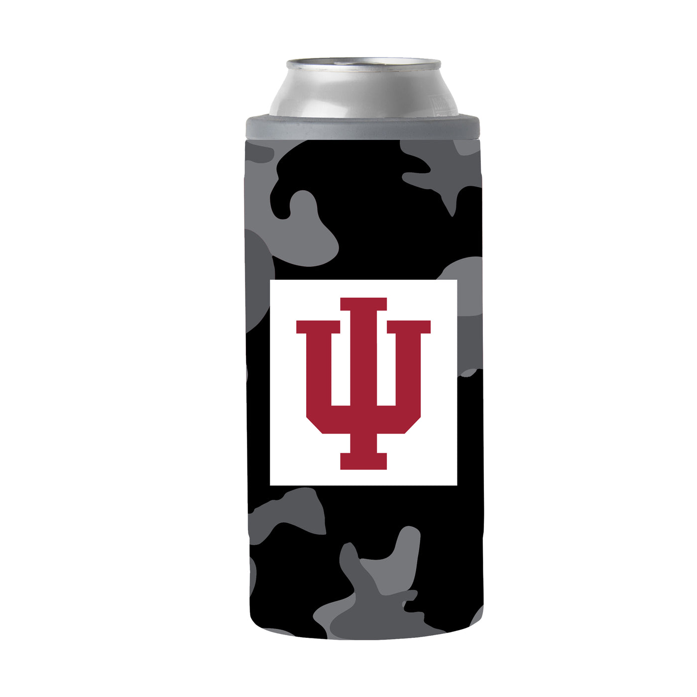 Indiana Black Camo 12oz Slim Can Coolie