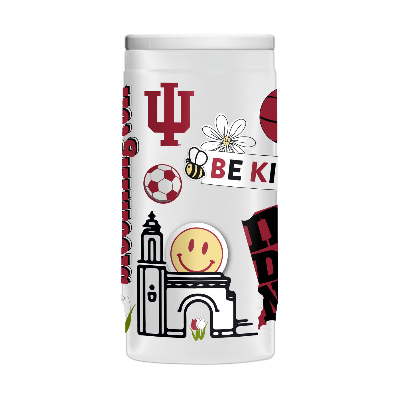 Indiana 12oz Native Powder Coat Slim Can Coolie - Logo Brands