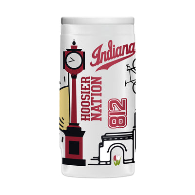 Indiana 12oz Native Powder Coat Slim Can Coolie - Logo Brands