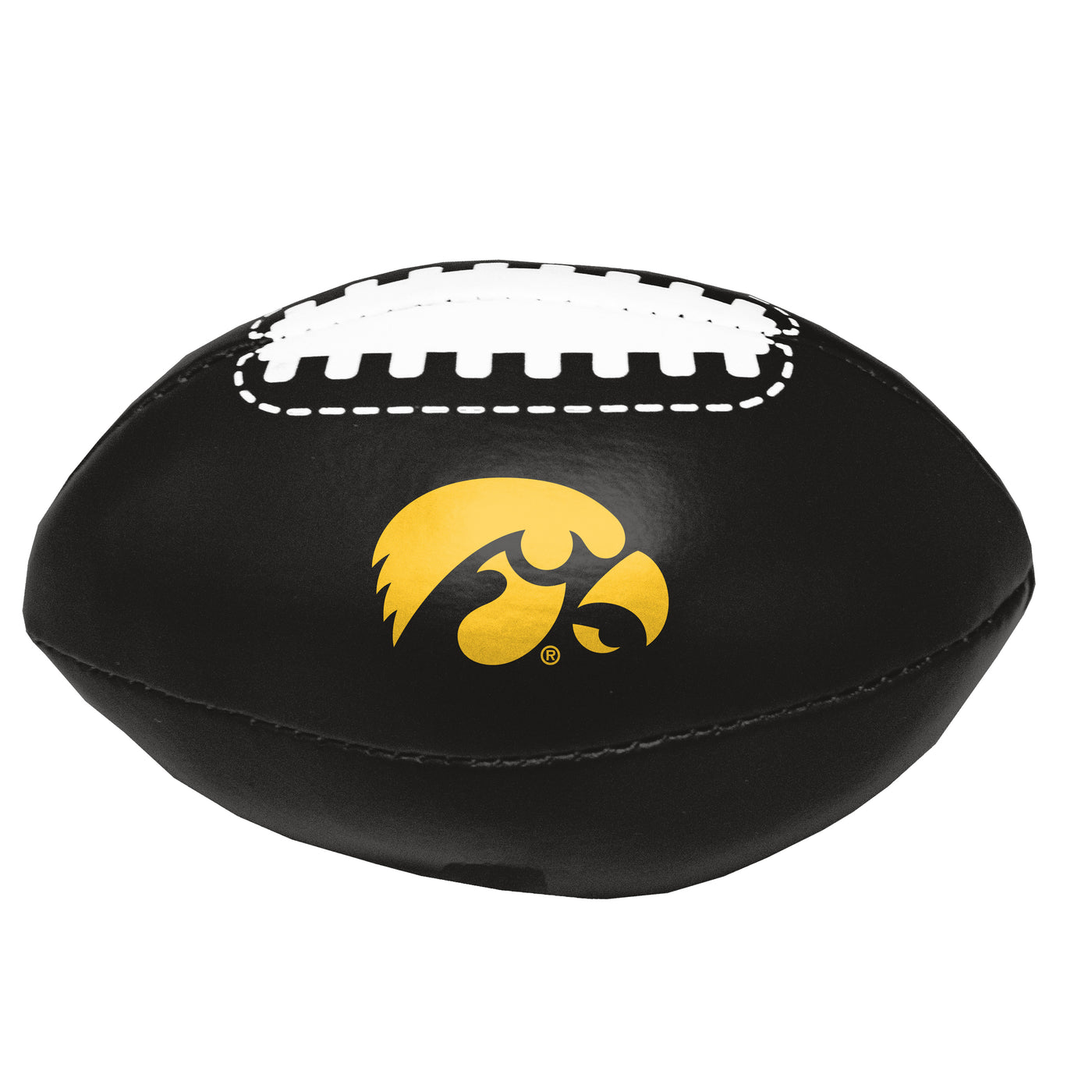 University of Iowa Black Micro Soft Football f/ Primary Logo