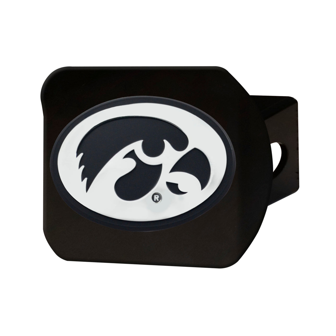 University of Iowa Chrome on Black Hitch Cover