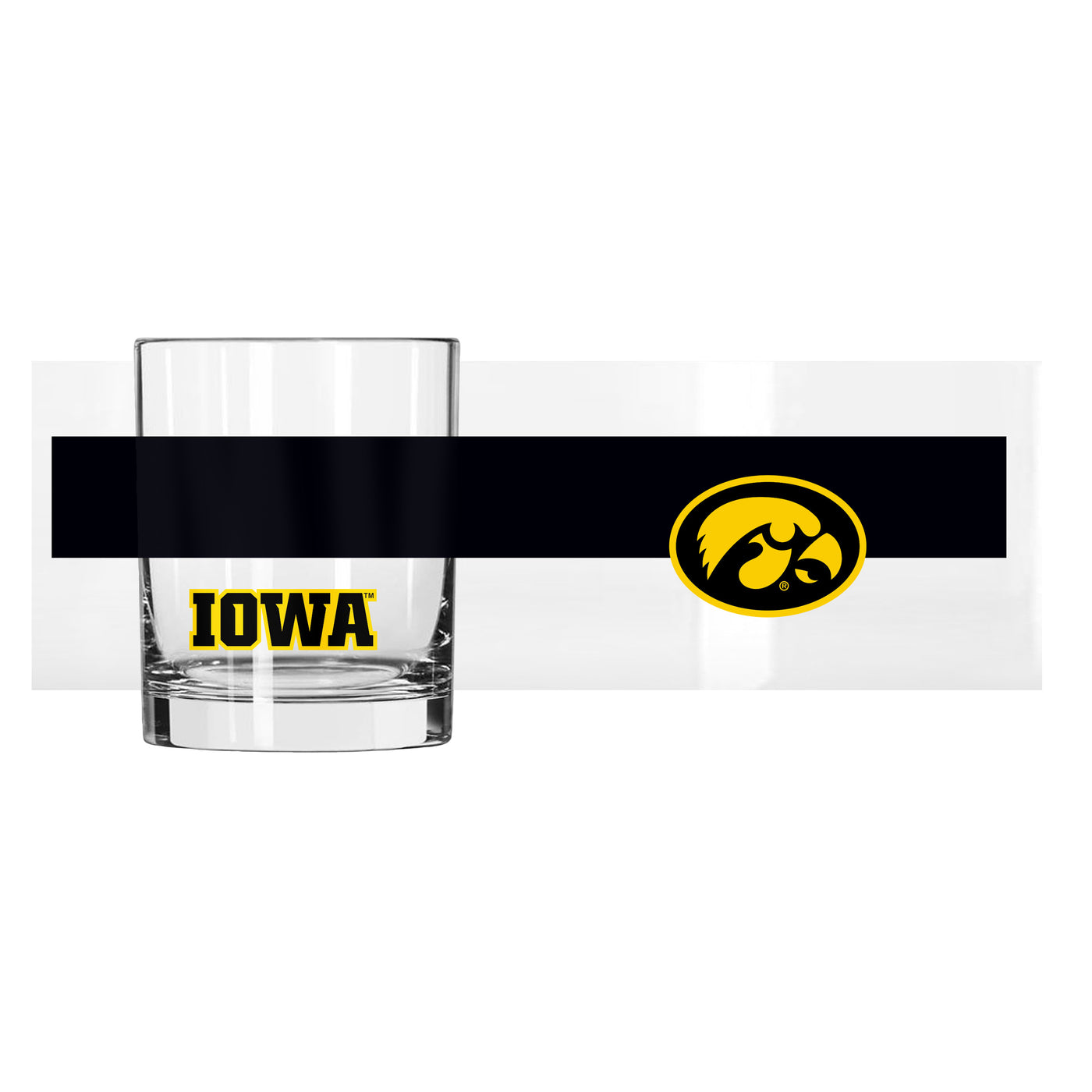 Iowa 14oz Colorblock Rock Glass