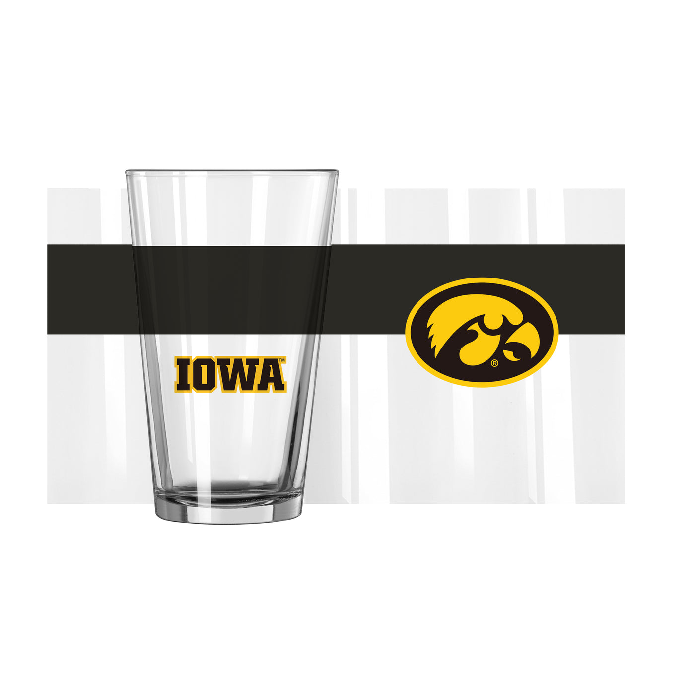 Iowa 16oz Colorblock Pint Glass