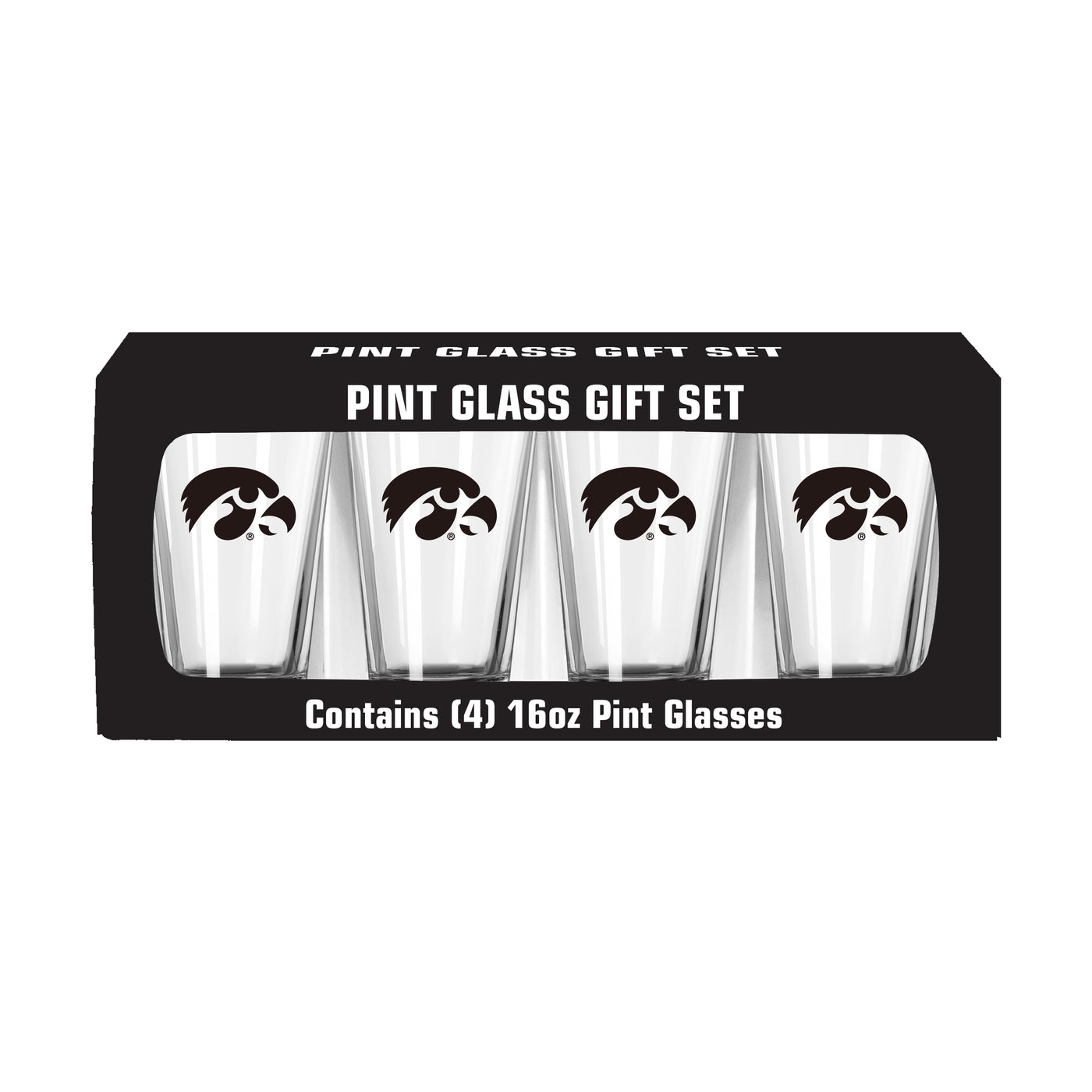 Iowa 16oz Gameday Pint Glass 4 Pack