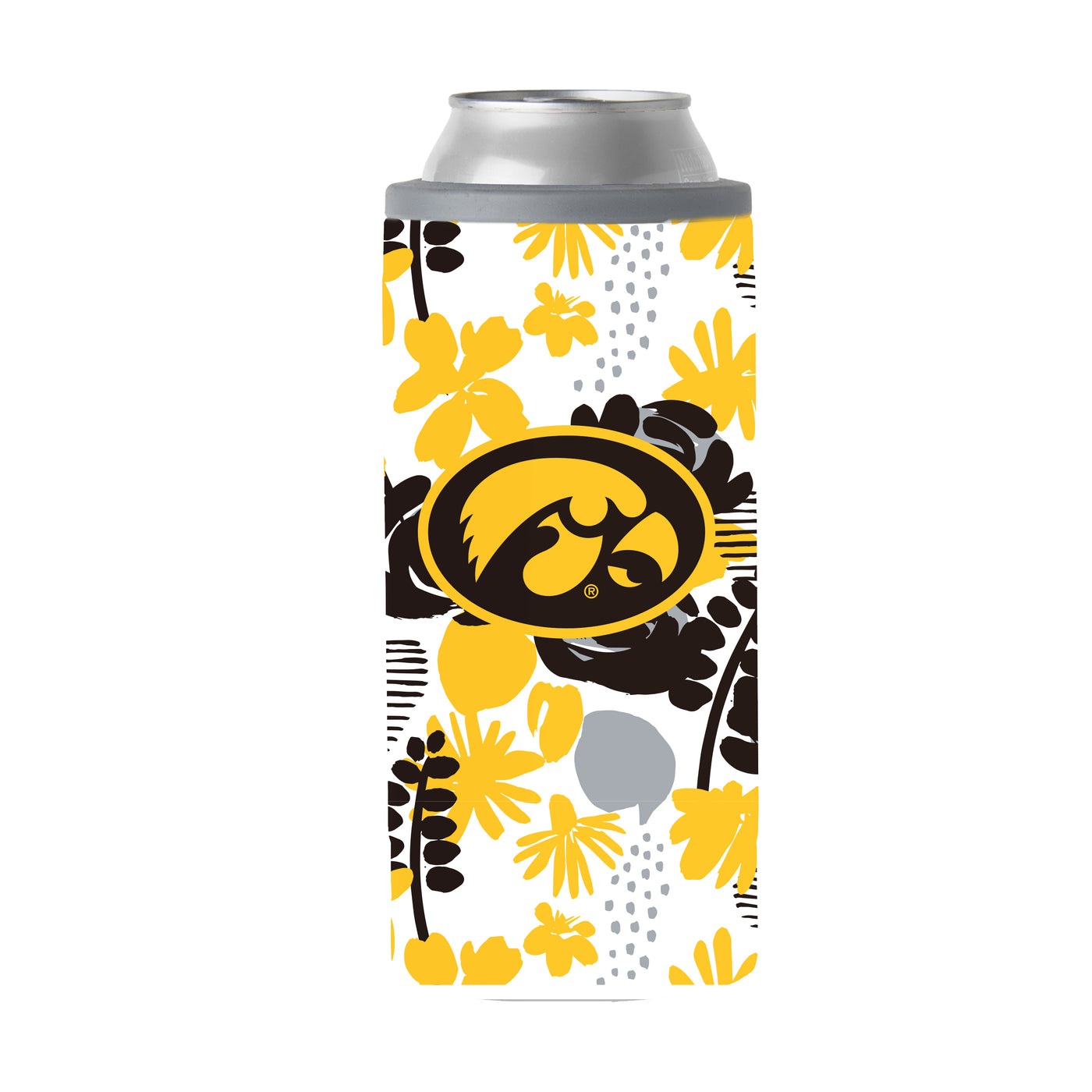 Iowa 12oz Floral Slim Can Coolie